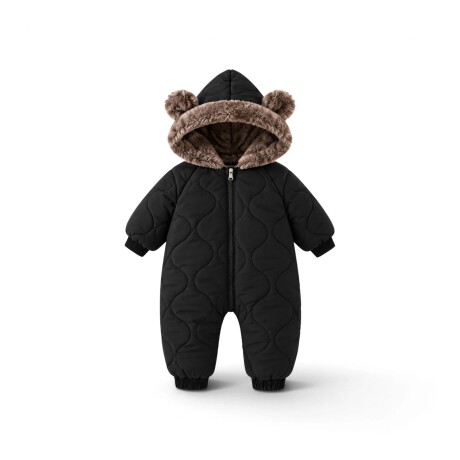 Body Abrigo Bebé Osito Capitoneado Negro