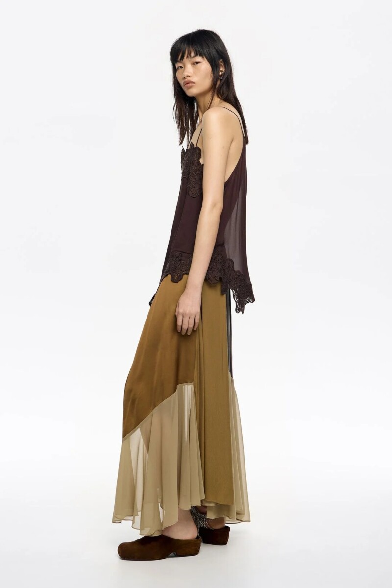 FALDA PATCHWORK Camel