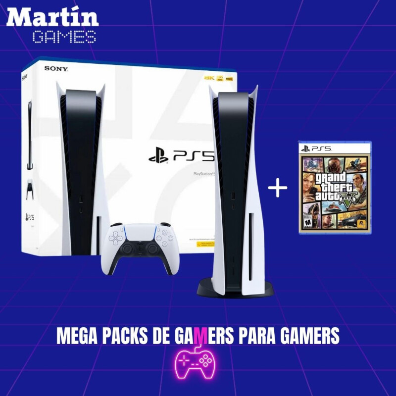 PS5 PLAYSTATION 5 SLIM 0KM CON LECTORA + GTA V PS5 PLAYSTATION 5 SLIM 0KM CON LECTORA + GTA V