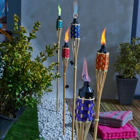 Set 3 Antorchas De Jardín Bambu 120cm Set 3 Antorchas De Jardín Bambu 120cm