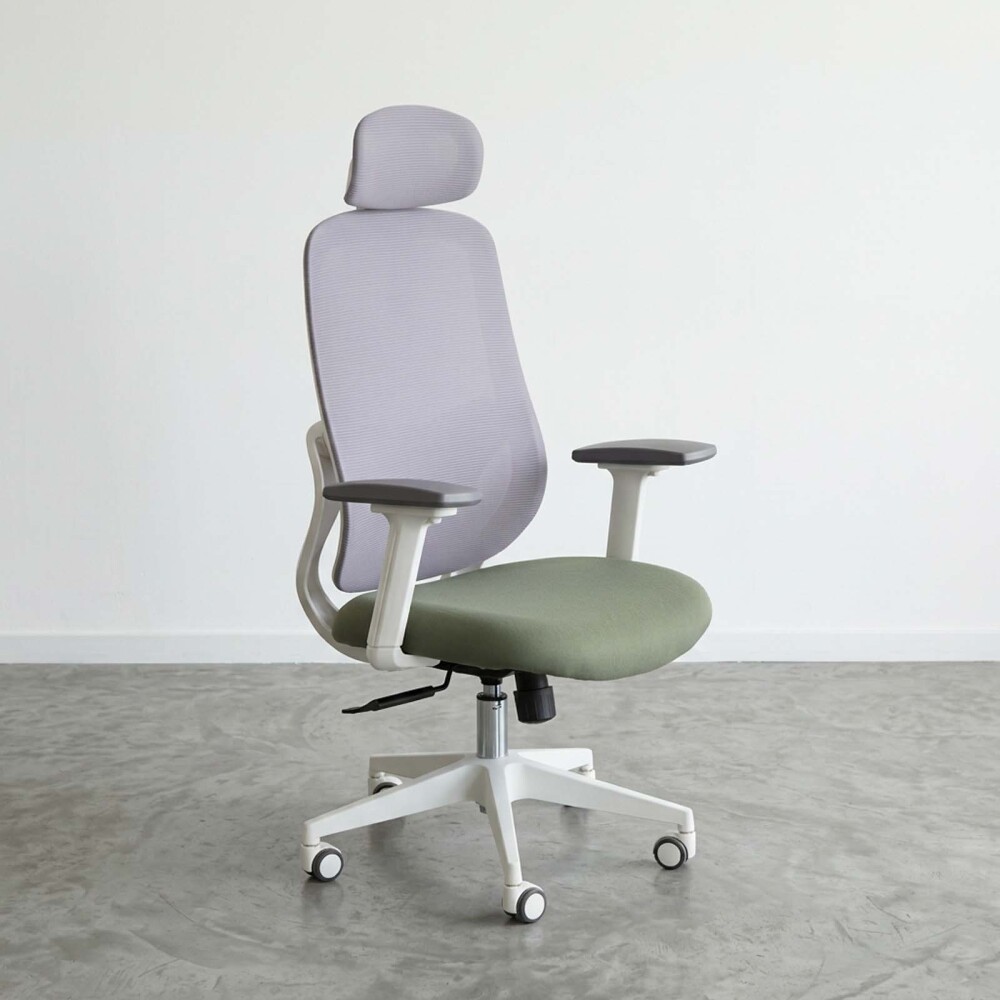 SILLA DE OFICINA MALLA BLANCO DAMASCO