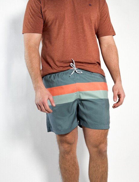 Short de baño estampado Heredia Gris