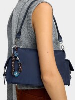 Bolso Bandolera De Nylon Con Colgante azul-marino