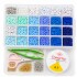 Kit de Cuentas para Pulseras 3600 Piezas Azul