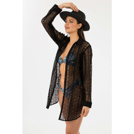 Camisola amaranta net midi Negro