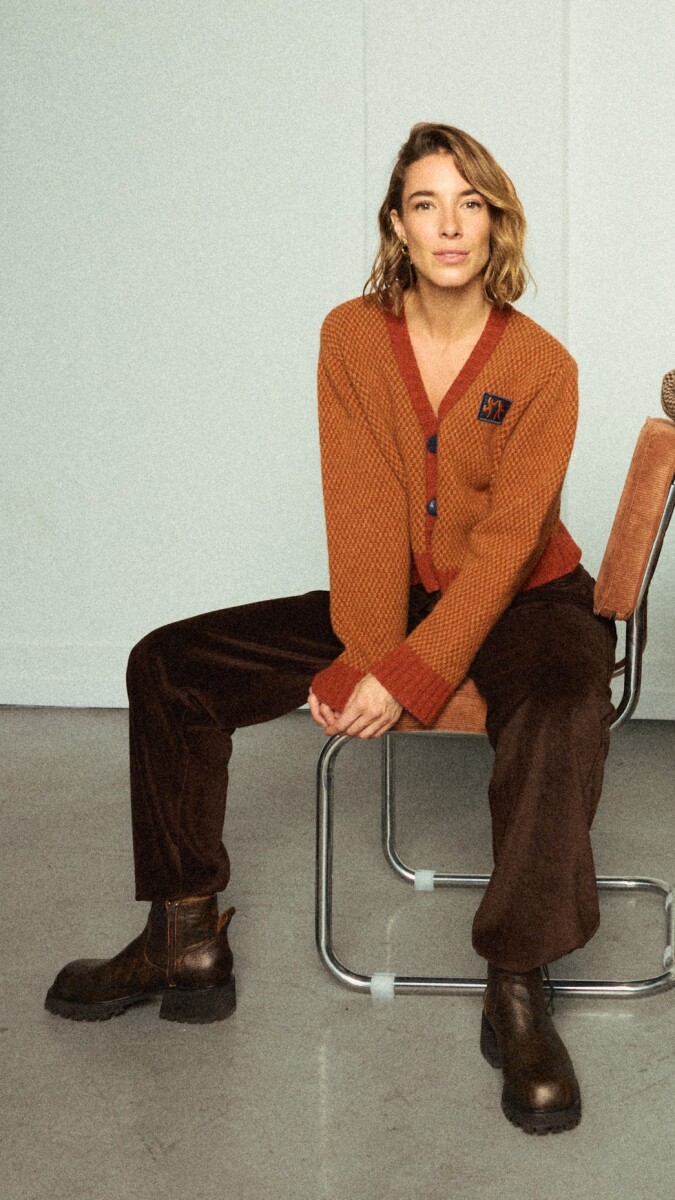 Cardigan Libre - Terracota/Amarillo 