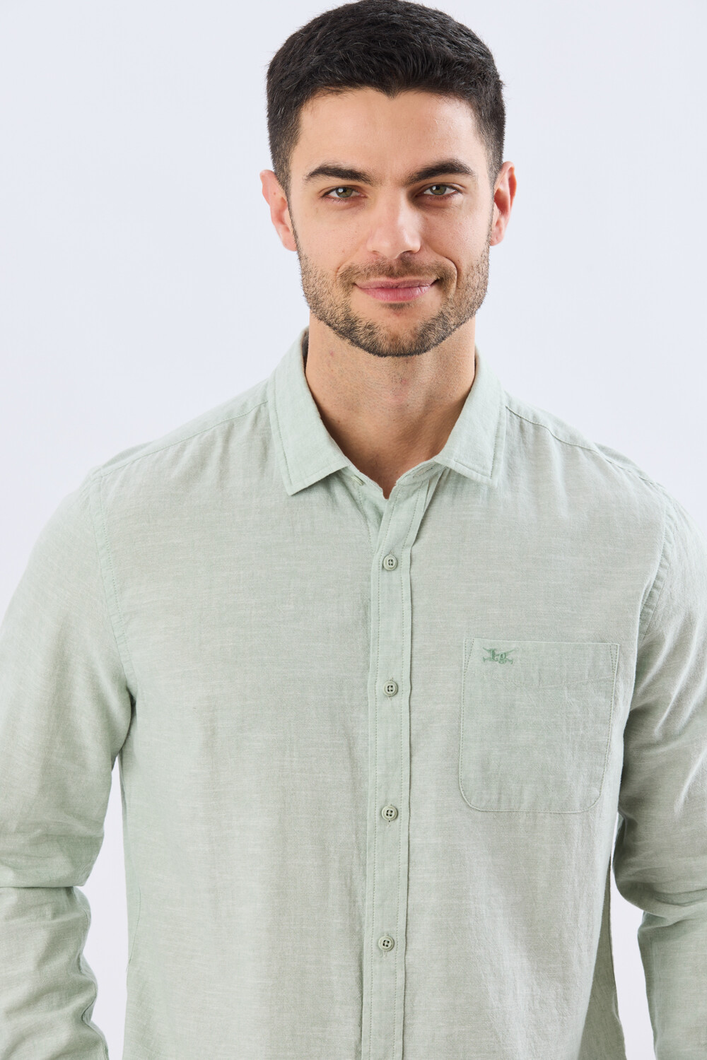CAMISA LISA DE LINO Menta