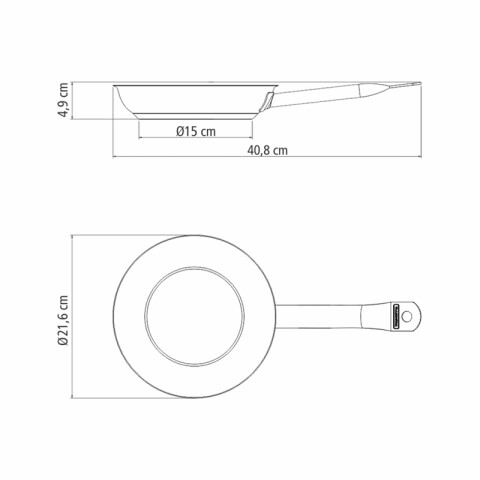 Sartén en acero inoxidable 20cm. 1.1L PROFESSIONAL -TRAMONTINA TF1780