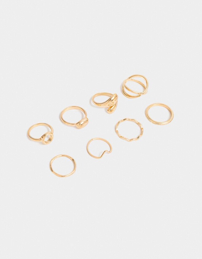 Sets Anillos Metal Anillos Sets De Metal - Dorado