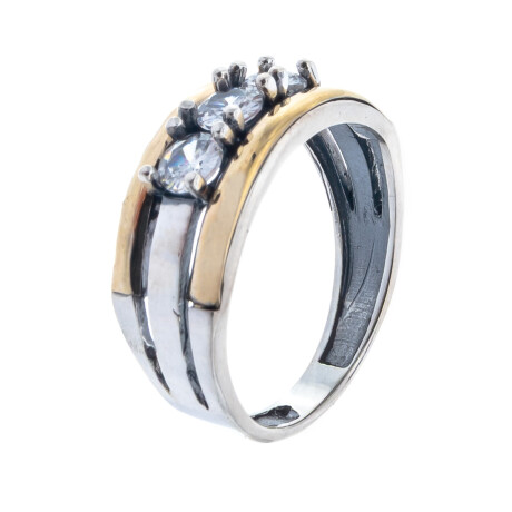 Anillo plata double con circonia Anillo plata double con circonia