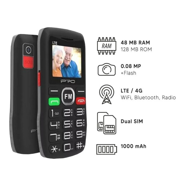 Ipro F 188s Adultos Mayores 48/128 Mb 4g NEGRO