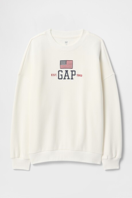 Buzo Deportivo Logo Gap Niña New Off White Opt1