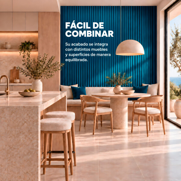 Pack x20 Wpc Simil Madera Wall Panel Lambrin 2.90x16.7 Azul 1