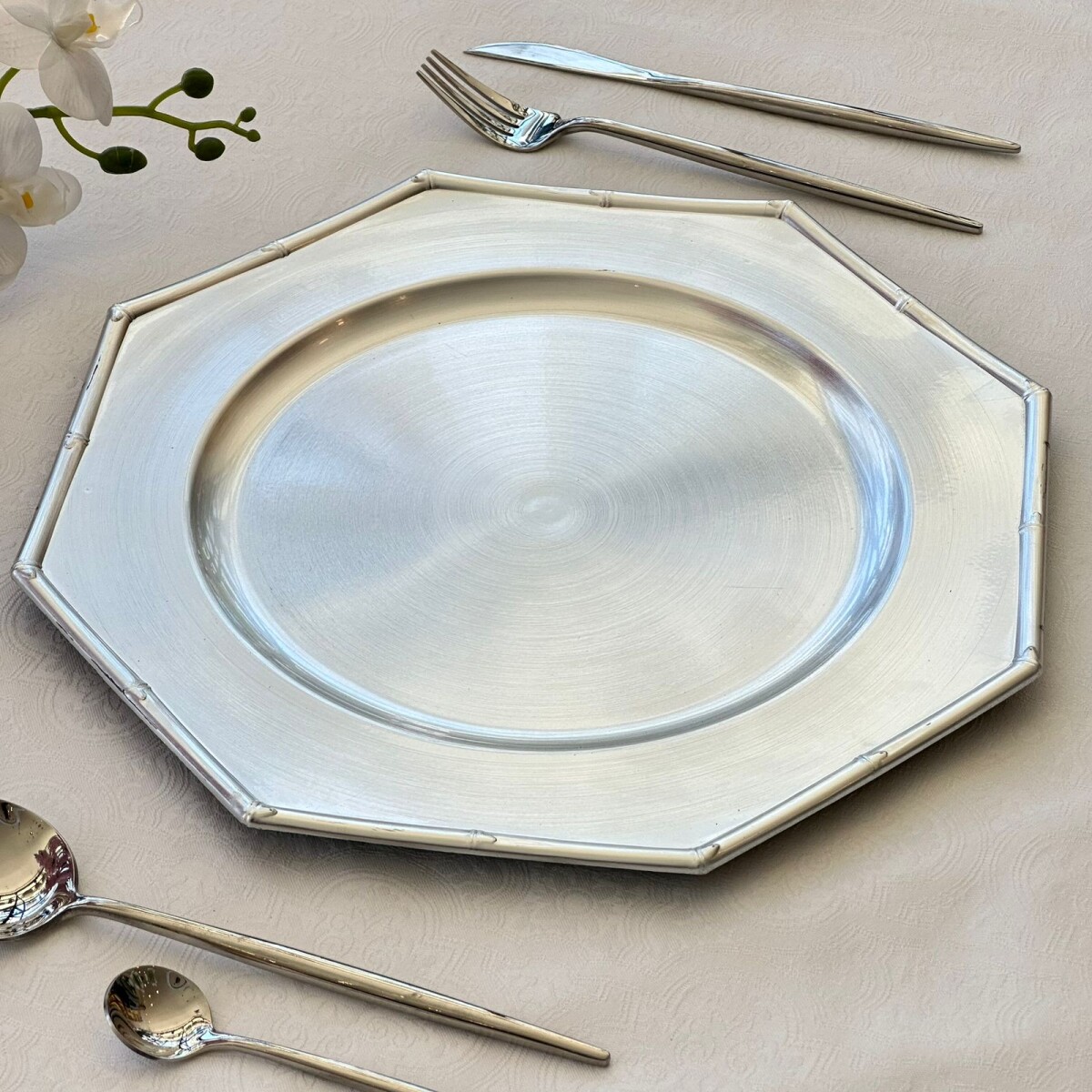 Platos De Sitio (Sousplat) Plateado Ø 33cm 