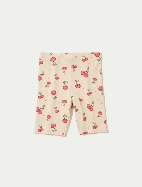 BERMUDA INFANTIL CON ESTAMPADO BEIGE