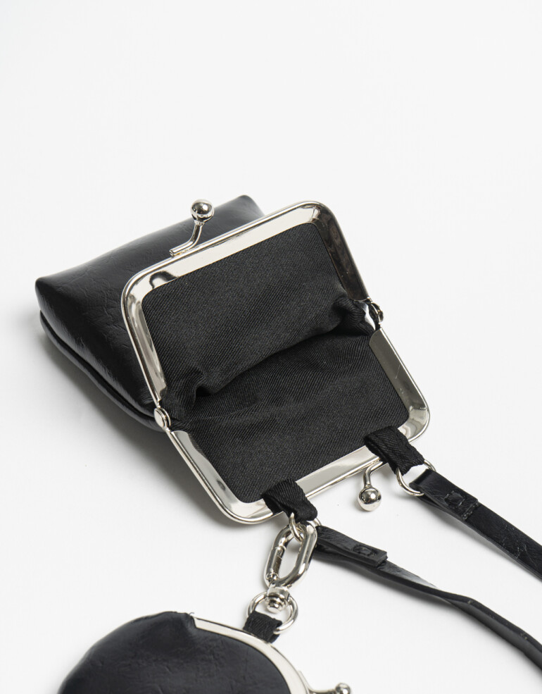 Monederos Monedero Doble Negro - Negro