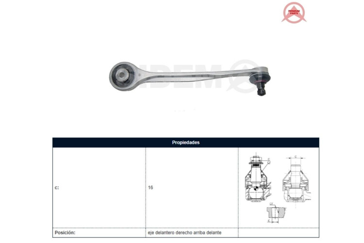 Brazo De Suspension Del Audi Q5/A4 08-17 Der Brazo De Suspension Del Audi Q5/A4 08-17 Der