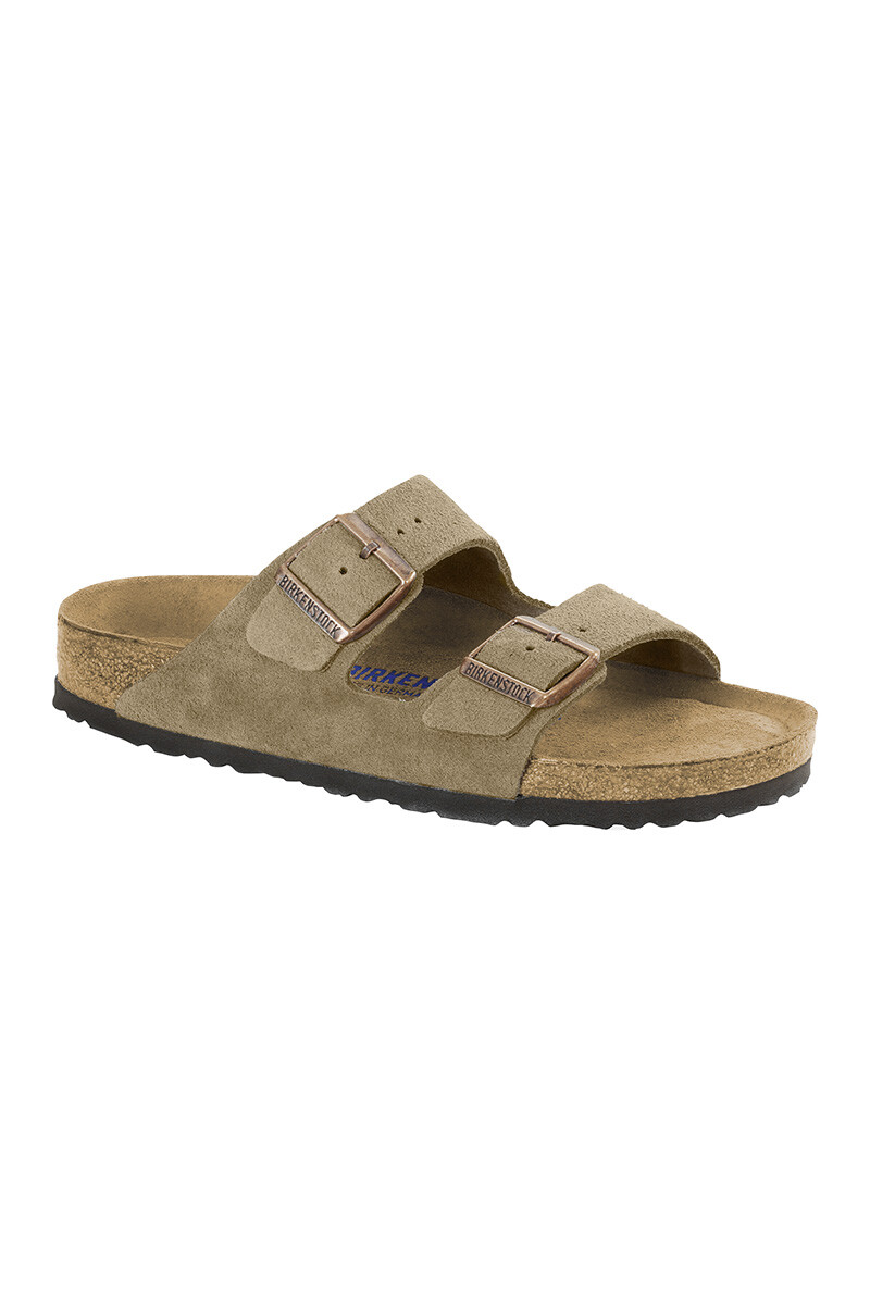 Sandalia Arizona Soft Footbed Suede Leather - Estrecho - Taupe 