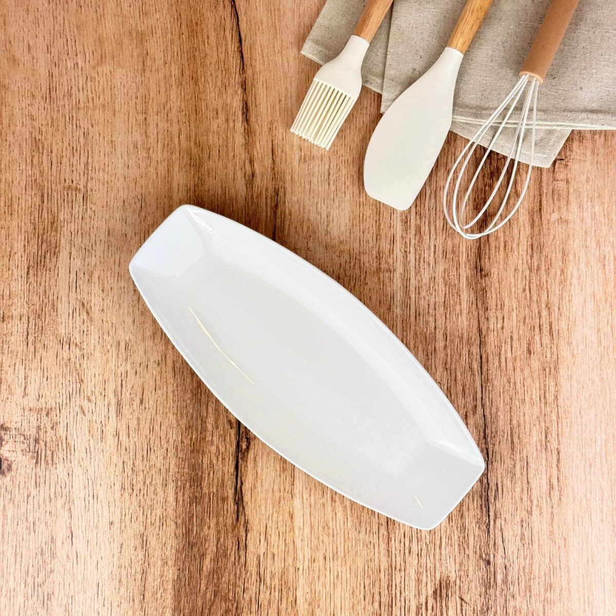 Fuente de Cerámica Blanca 35.5 cm x 15cm x 3cm 