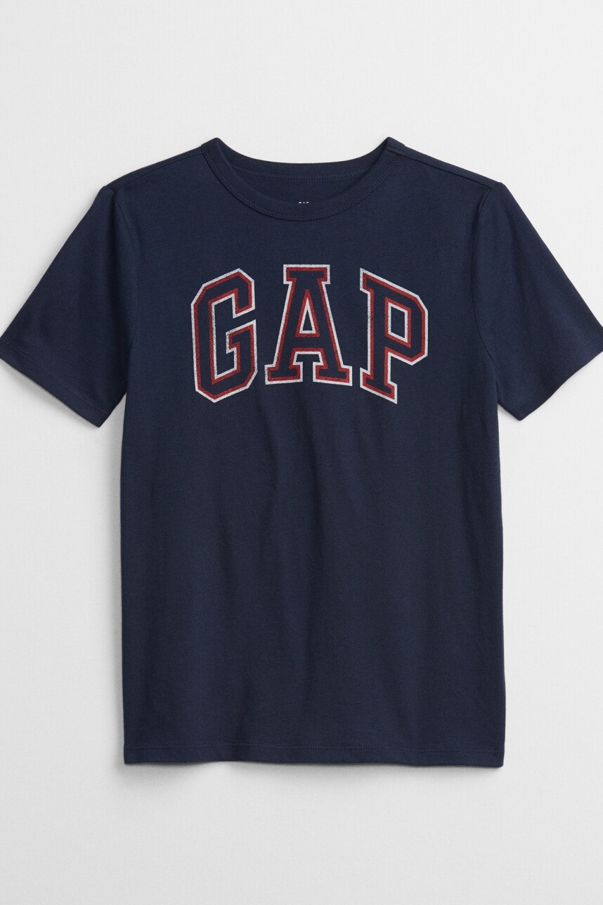 Remera Manga Corta Logo Gap Niño Tapestry Navy