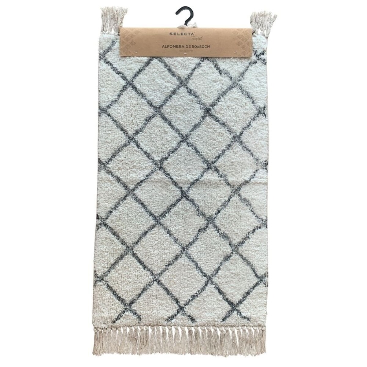 ALFOMBRA 50x80CM ONDAS BLANCO Y NEGRO 