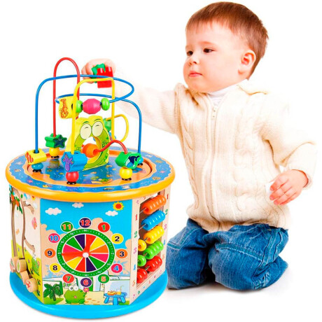 Juego Madera Cubo Multifunción 8 Juegos Didáctico Jug019008