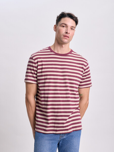 Remera rayas Bordo