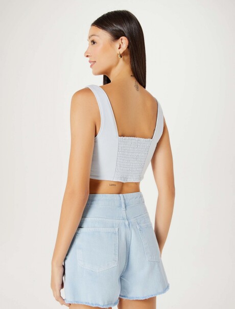 TOP ENTALLADO CELESTE