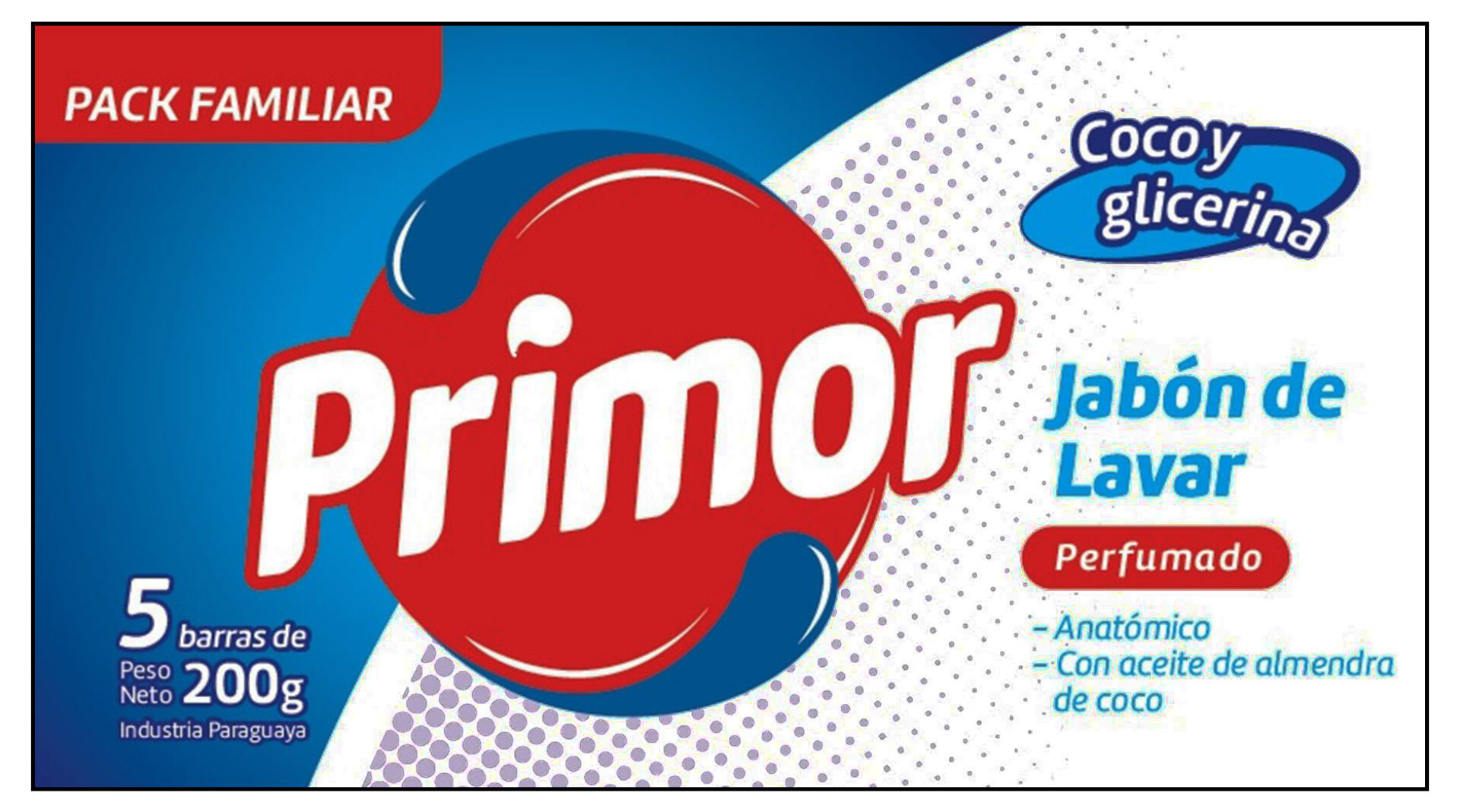 JABON EN BARRA PRIMOR BLANCO 200 GR X 5 UNIDADES 