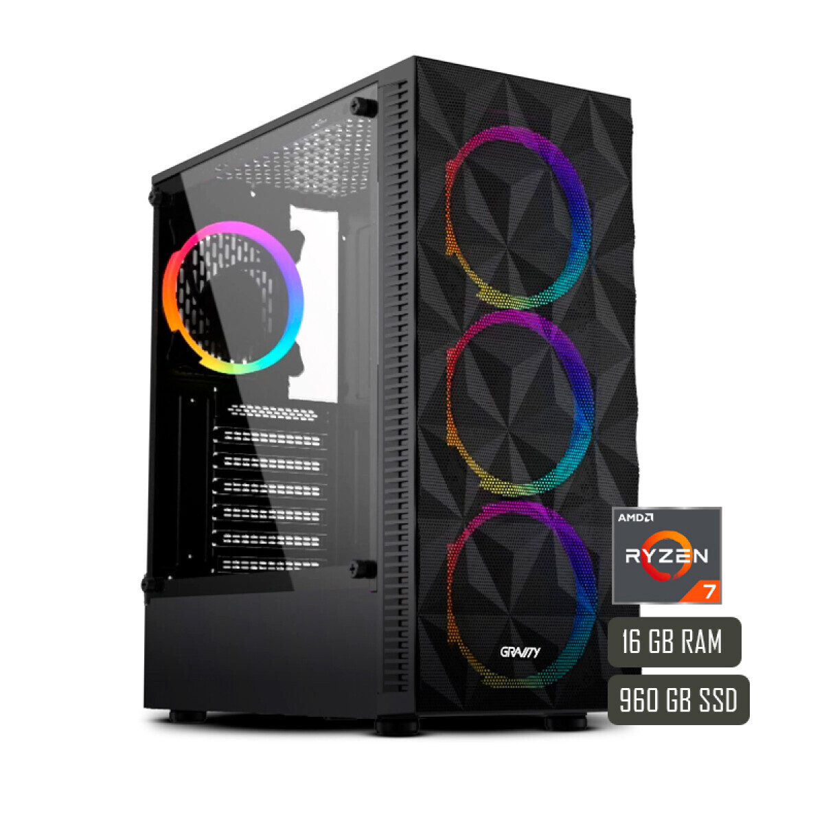 PC Gamer Ryzen 7 5700G 16GB 960GB SSD Negro 