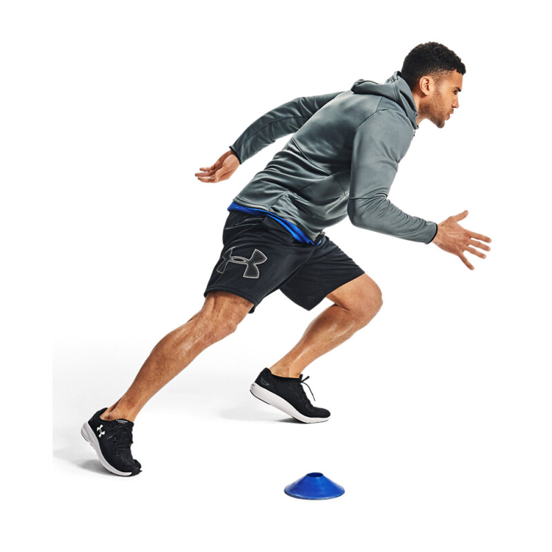 UA TECH GRAPHIC SHORT-RED BLK-001