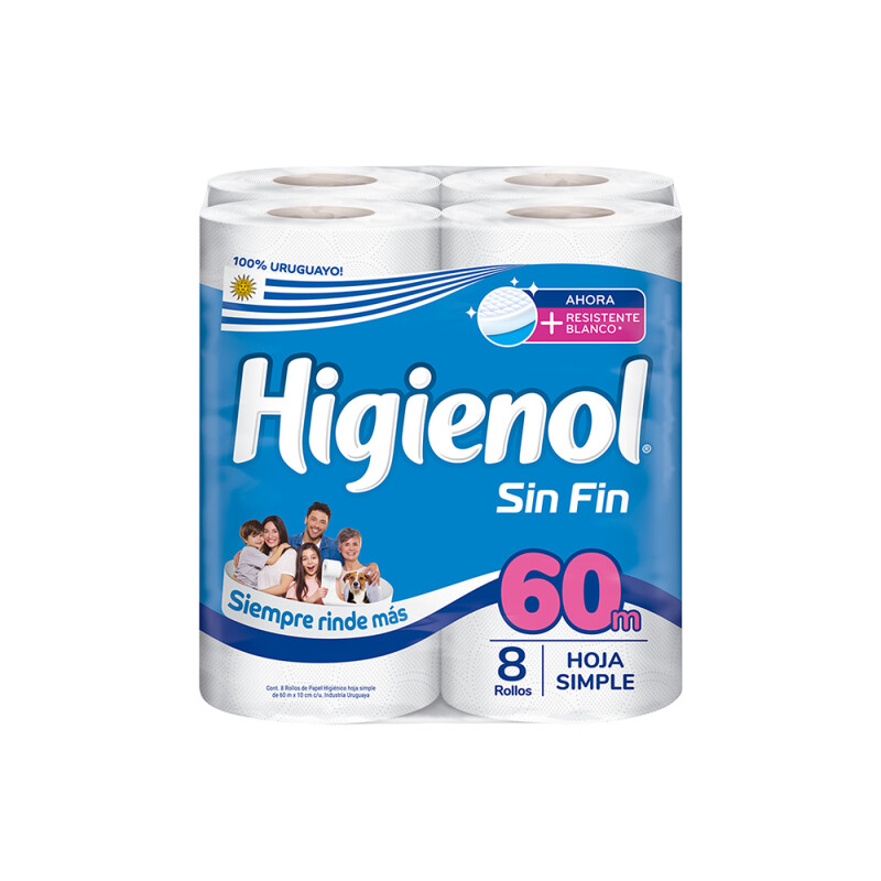 Papel Higiénico Higienol Sin Fin 50 Mts. 8 Uds. Papel Higiénico Higienol Sin Fin 50 Mts. 8 Uds.