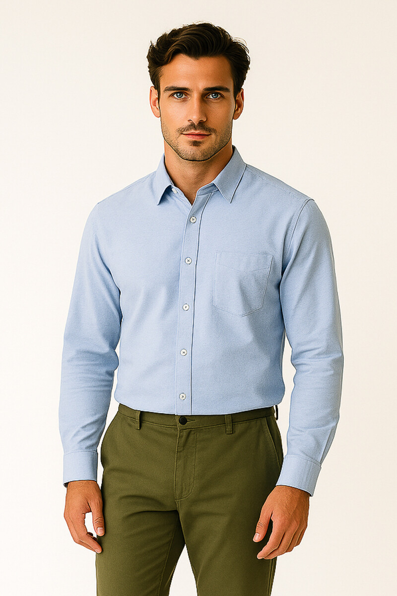 Camisa Taiska - Celeste Claro 