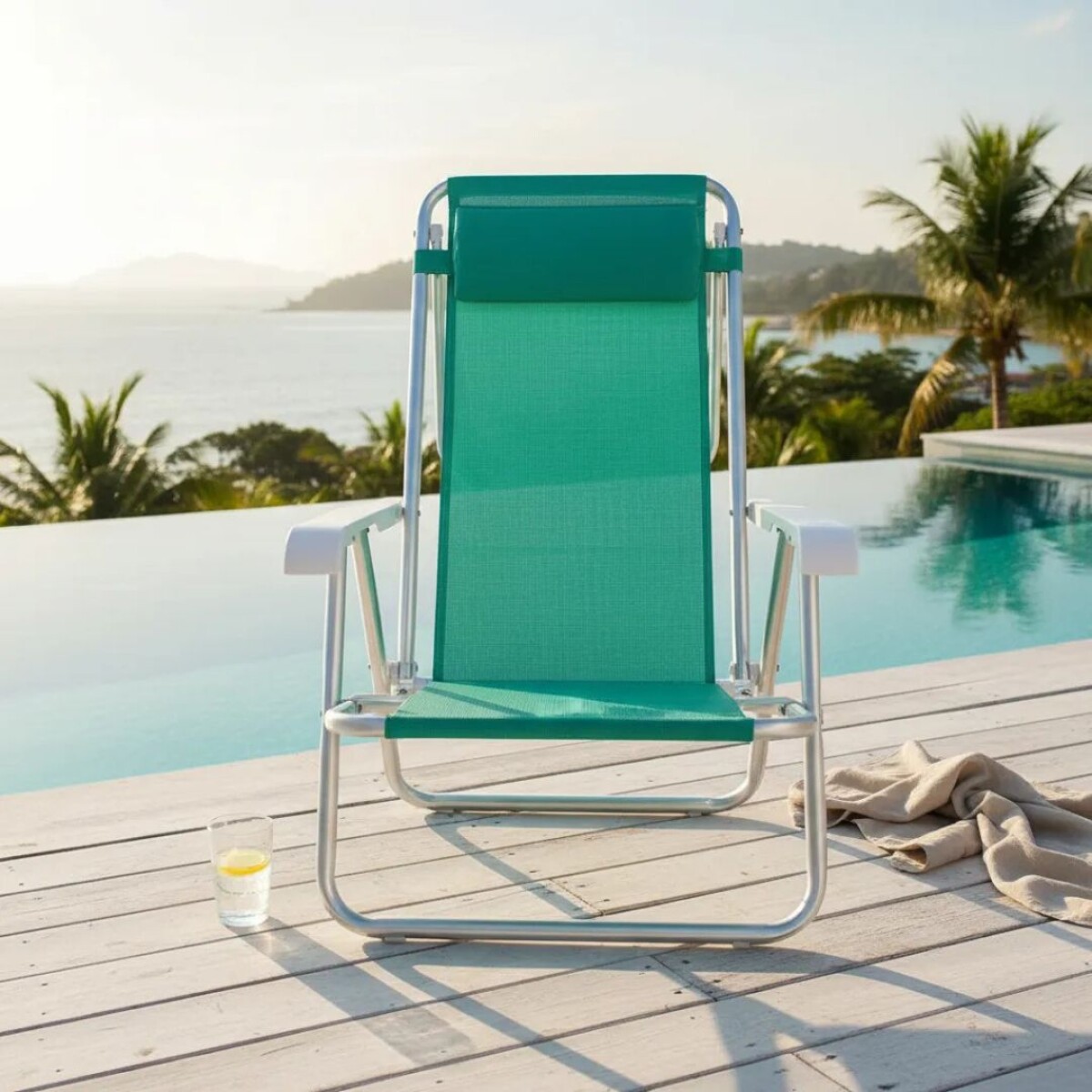 SILLA PLAYA MOR ALUMINIO VERDE 8 POSICIONES 