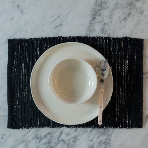 Individual algodón tejido 30x45cm Negro