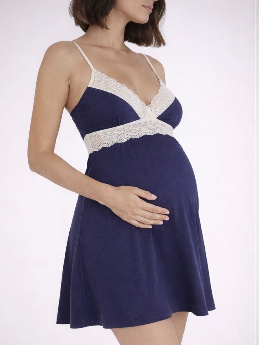 Camisón Maternal Avelina - Azul Marino 