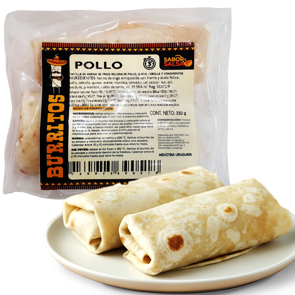 Burritos de Pollo 330 Gramos 