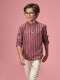 Camisa Mao Rayas Berenjena