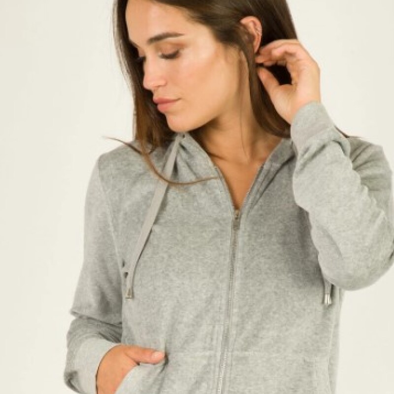 Campera velour - Micaela Silvera Gris