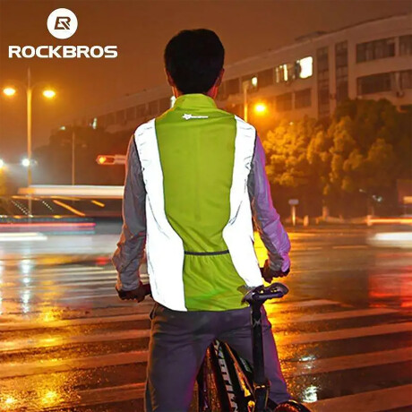 Rockbros - Chaleco Ciclista Unisex FGY1001 - Reflectante. Impermeable. Rompeviento. 2XL. 001