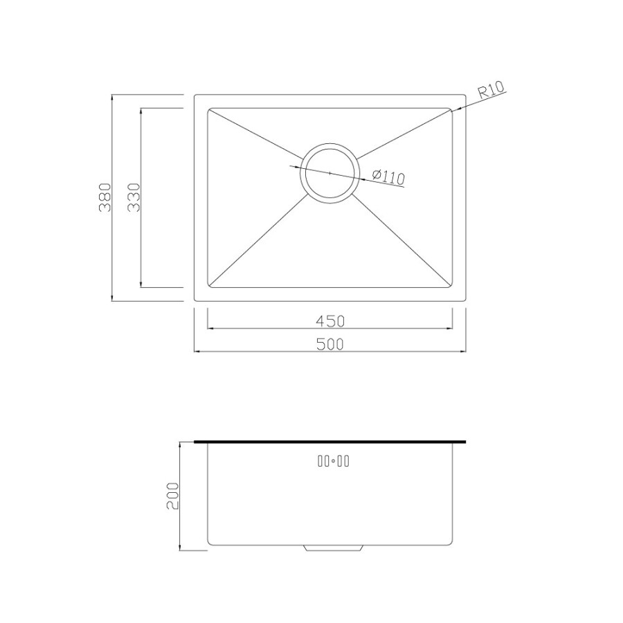 Pileta Simple Black Satinado 50.8 x 38 Pileta Simple Black Satinado 50.8 x 38