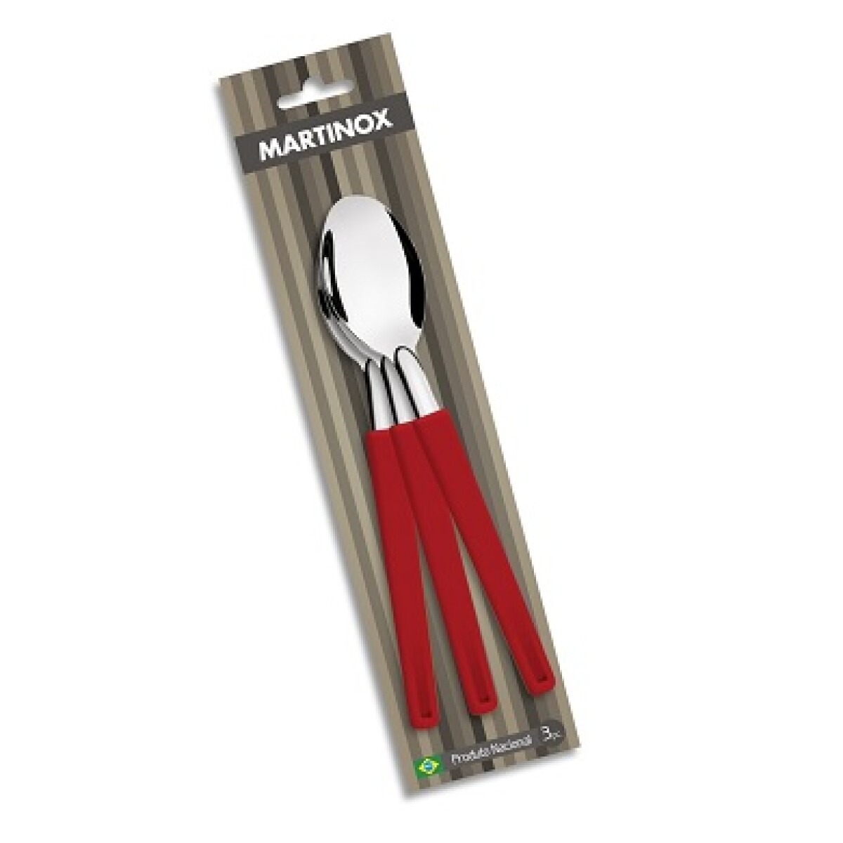 Primavera Rojo Set 3 cucharas postre 60330/8 