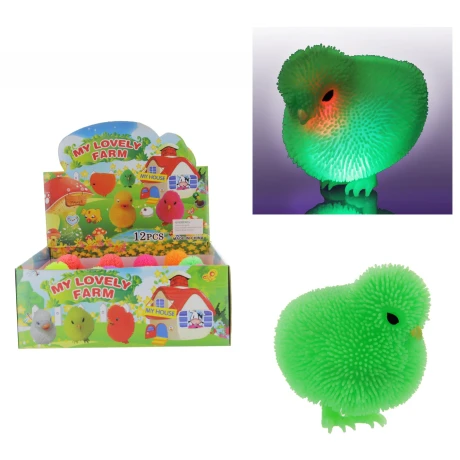 MUÑECO DE GOMA X1 POLLITO CON LUZ MUÑECO DE GOMA X1 POLLITO CON LUZ
