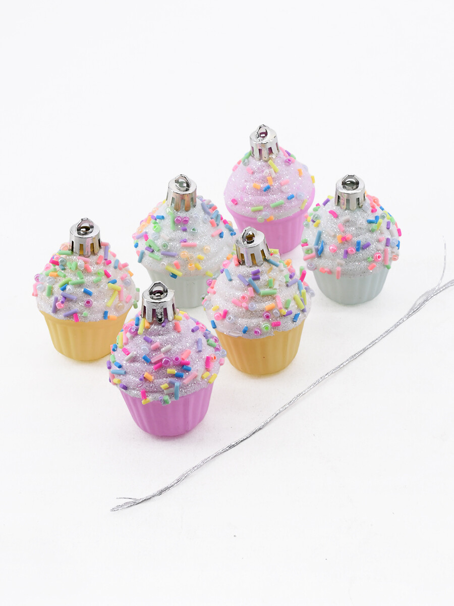 ADORNO CUPCAKE SET 6 PCS - PASTEL 