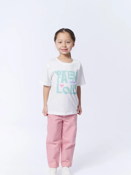 Remera manga corta estampa Fabulous Blanca