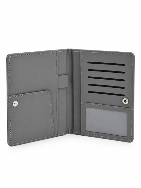 PORTAPASAPORTE GRIS