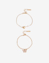 Pulseras Flexibles Sets Perlas Set De Pulseras Con Perlas Bañado En Oro - Dorado