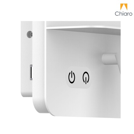 Portátil led de pared con SPOT, USB y DOBLE LUZ DIM 2700K BLANCA