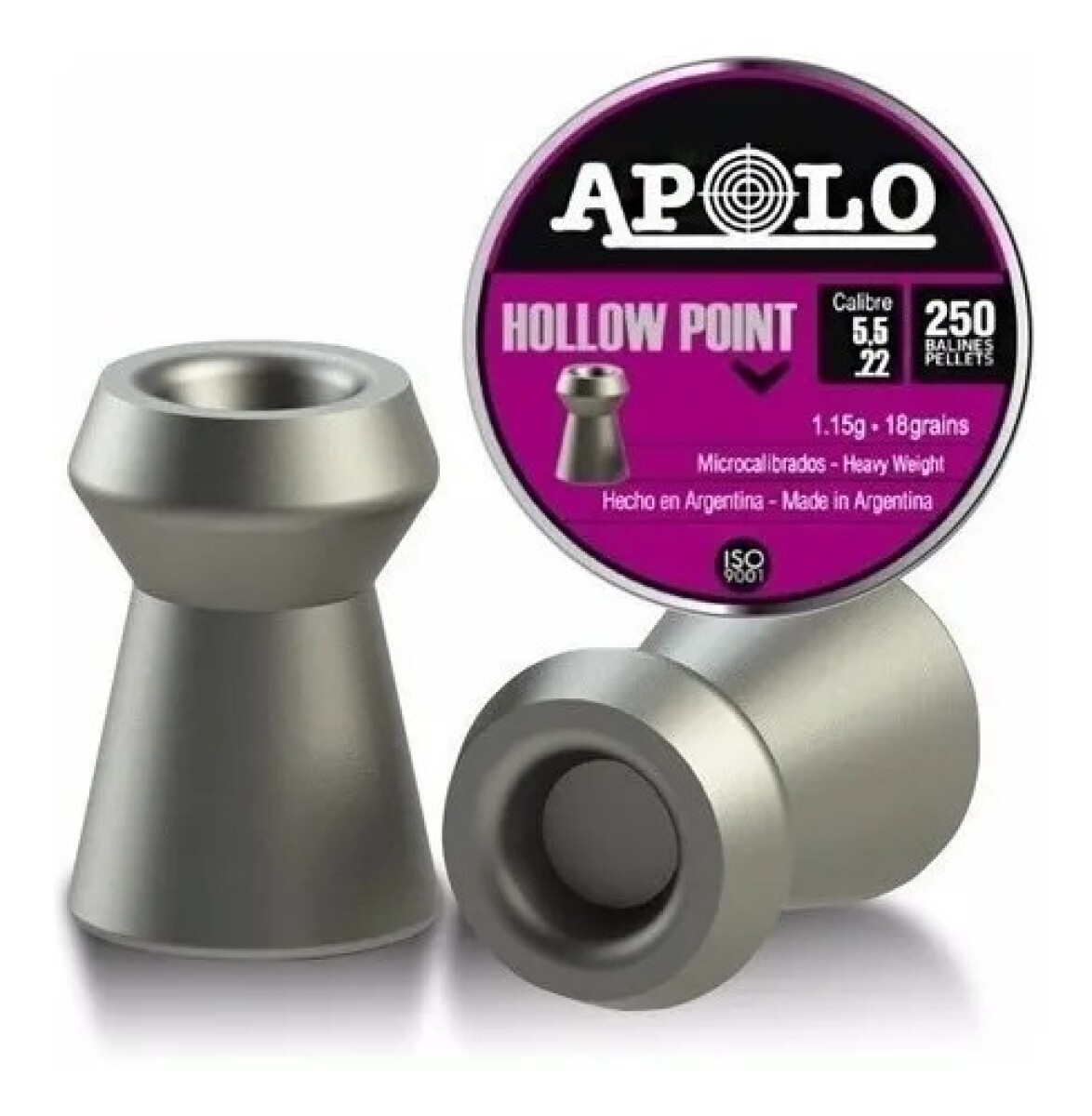 Chumbos Apolo Hollow Point 5,5 Mm 250 Unidades 18 Grains 