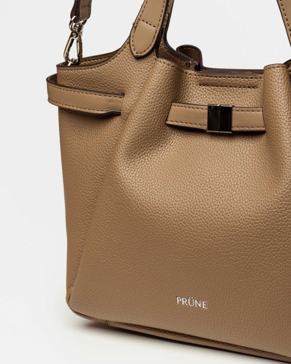 Cartera de mano Marble en efecto cuero graneado Taupe